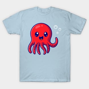 Cute Octopus Cartoon T-Shirt